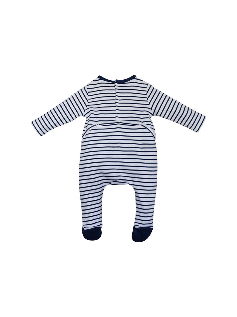 Grenouillère Gaetano jersey ouverture pont dos Bleu - Kiabi
