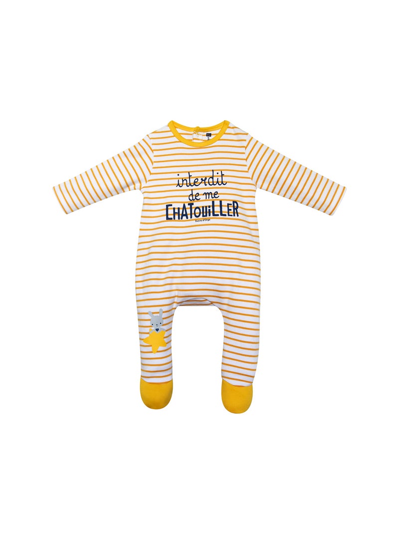 Grenouillère Gaetano jersey ouverture pont dos Jaune - Kiabi