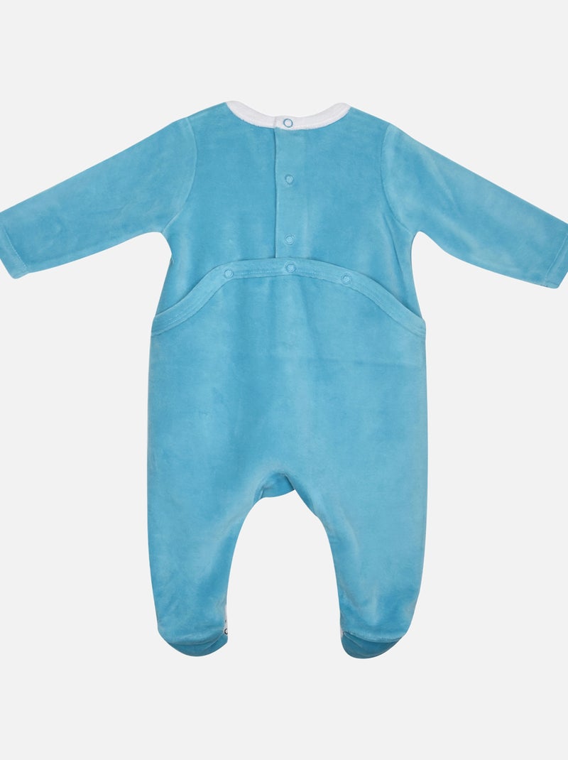 Grenouillère GASPARE VELOURS RASE PONT DOS BEBE Bleu - Kiabi