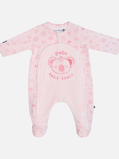 Grenouillère GENTIANE VELOURS RASE OUVERTURE DEVANT NAISSANCE - Kiabi