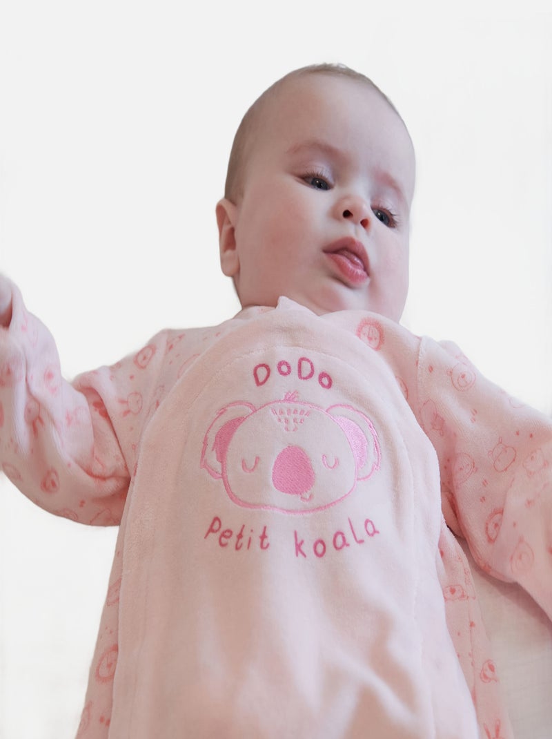 Grenouillère GENTIANE VELOURS RASE OUVERTURE DEVANT NAISSANCE Rose - Kiabi