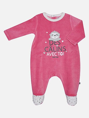 Grenouillère GIASMINA VELOURS RASE PONT DOS BEBE