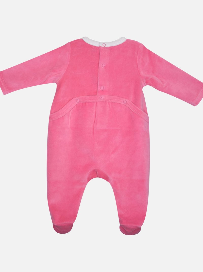 Grenouillère GIASMINA VELOURS RASE PONT DOS BEBE Rose - Kiabi
