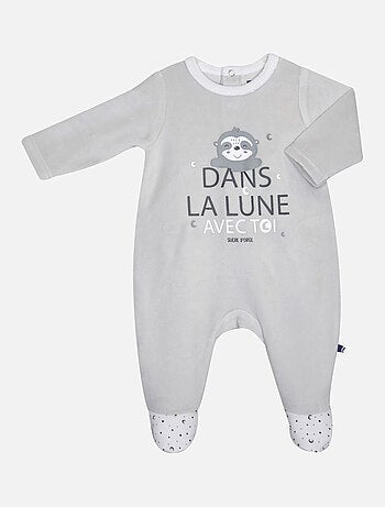 Grenouillère GOTZI VELOURS RASE PONT DOS BEBE