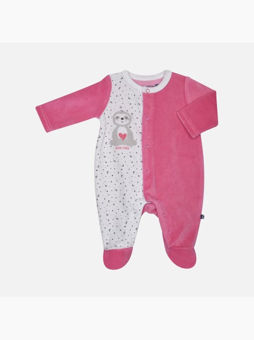 Grenouillère GRAZIELLE VELOURS RASE OUVERTURE DEVANT NAISSANCE - Kiabi