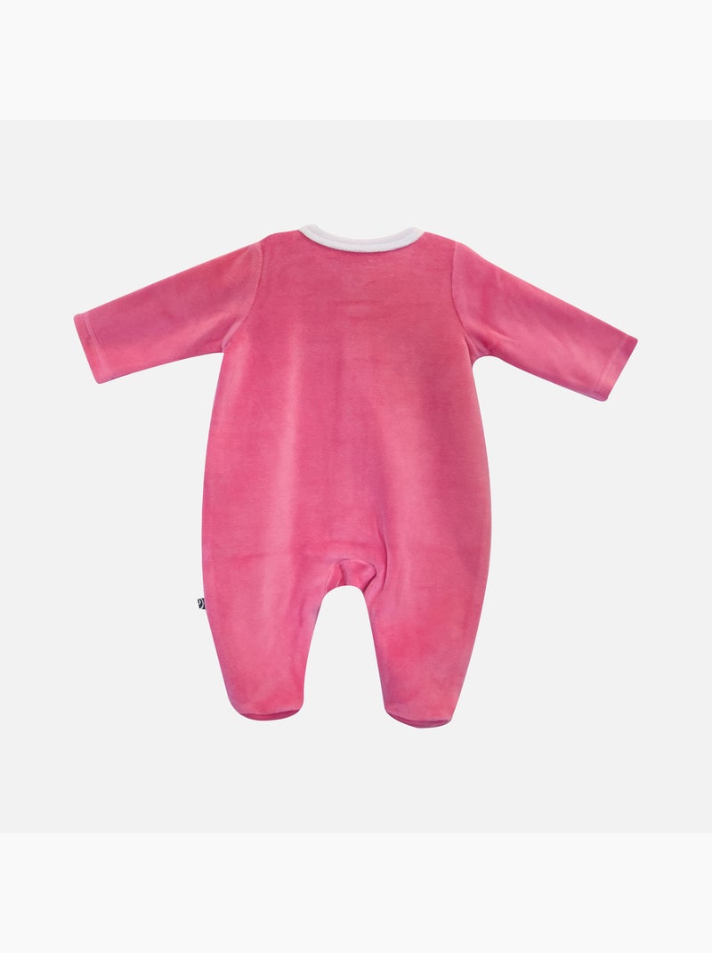 Grenouillère GRAZIELLE VELOURS RASE OUVERTURE DEVANT NAISSANCE Rose - Kiabi