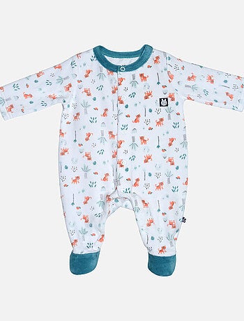 Grenouillère GREGOIRE VELOURS RASE OUVERTURE DEVANT NAISSANCE