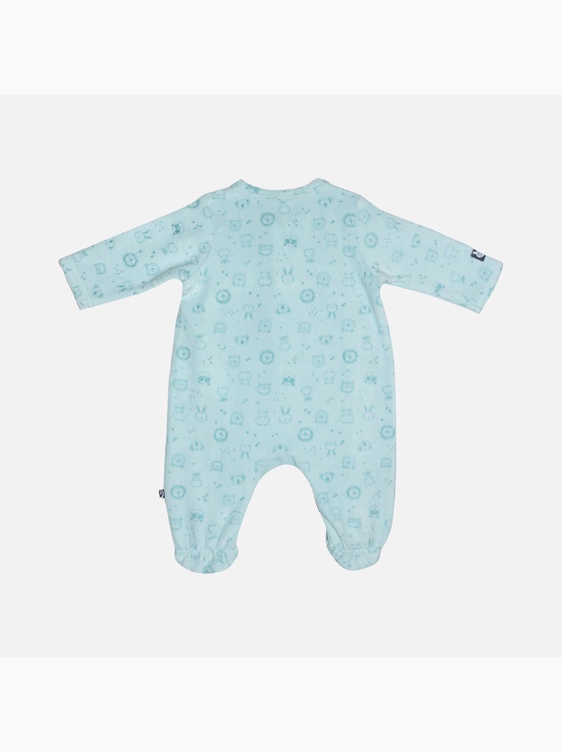 Grenouillère GUSTIN VELOURS RASE OUVERTURE DEVANT NAISSANCE Bleu - Kiabi