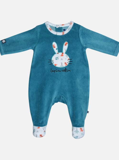 Grenouillère GUY VELOURS RASE PONT DOS BEBE - Kiabi