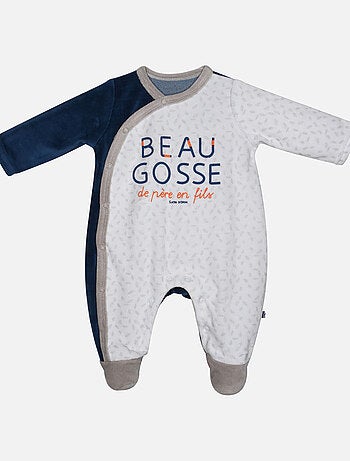 Grenouillère IMBERT VELOURS RASE OUVERTURE DEVANT NAISSANCE