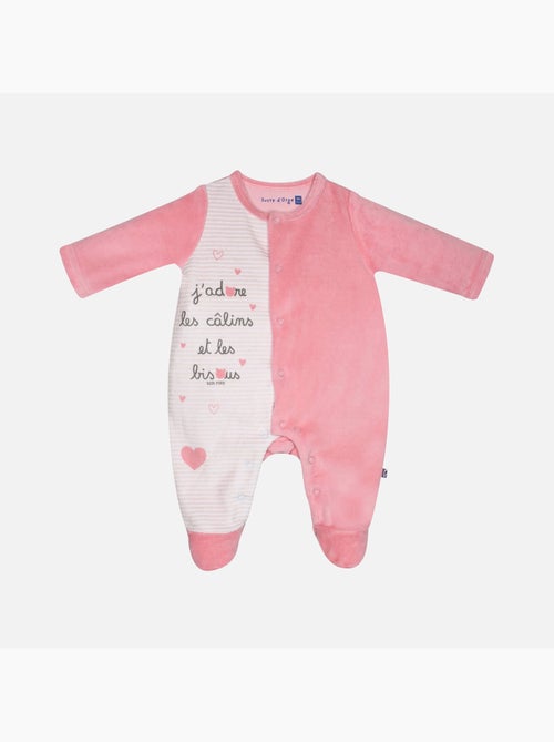 Grenouillère INAYA VELOURS RASE OUVERTURE DEVANT NAISSANCE - Kiabi