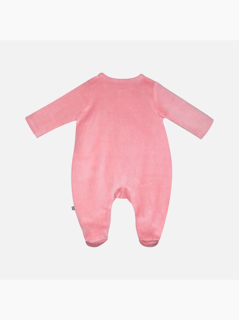 Grenouillère INAYA VELOURS RASE OUVERTURE DEVANT NAISSANCE Rose - Kiabi
