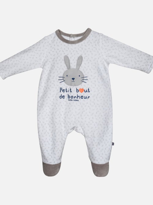 Grenouillère INDY VELOURS RASE PONT DOS BEBE - Kiabi