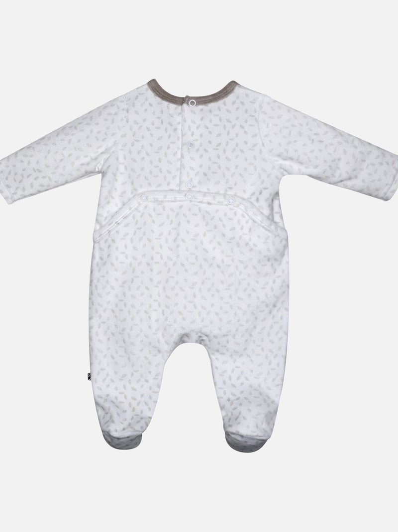 Grenouillère INDY VELOURS RASE PONT DOS BEBE Gris - Kiabi