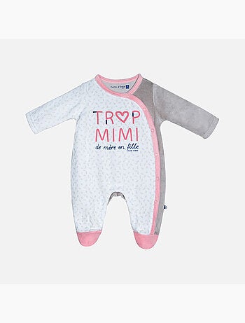 Grenouillère INOLA VELOURS RASE OUVERTURE DEVANT NAISSANCE