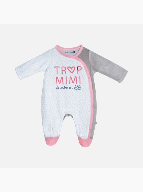 Grenouillère INOLA VELOURS RASE OUVERTURE DEVANT NAISSANCE - Kiabi