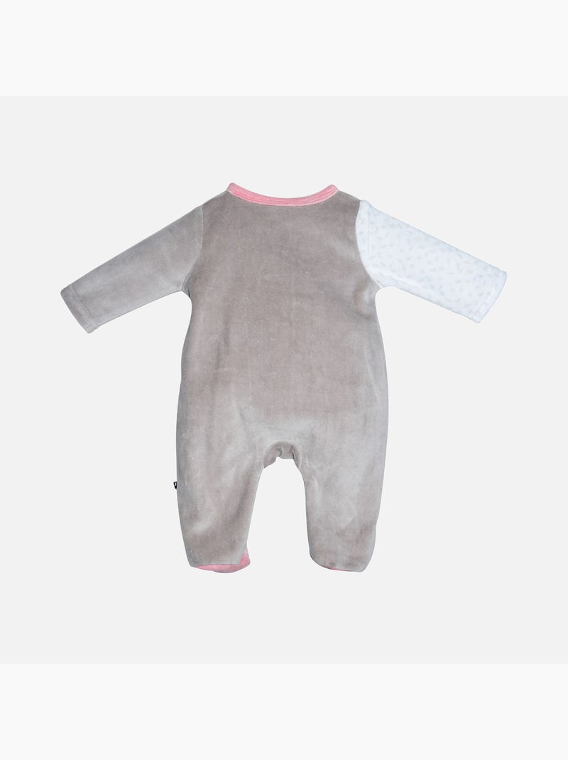 Grenouillère INOLA VELOURS RASE OUVERTURE DEVANT NAISSANCE Rose - Kiabi