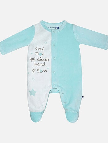 Grenouillère IOEN VELOURS RASE OUVERTURE DEVANT NAISSANCE