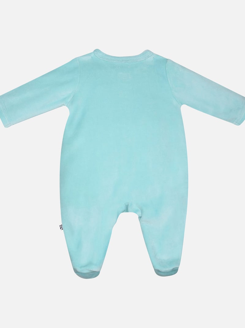 Grenouillère IOEN VELOURS RASE OUVERTURE DEVANT NAISSANCE Bleu - Kiabi