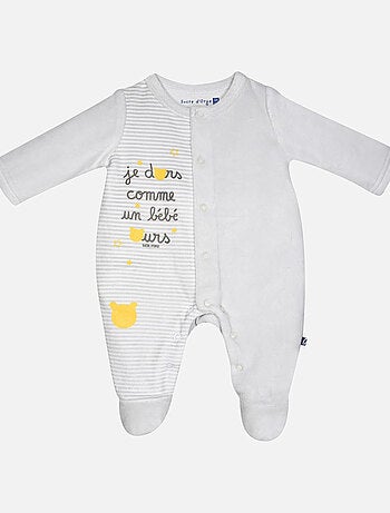 Grenouillère IOURI VELOURS RASE OUVERTURE DEVANT NAISSANCE