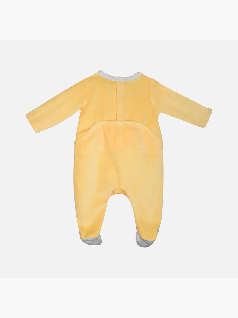 Grenouillère IPPOLITE VELOURS RASE PONT DOS BEBE Jaune - Kiabi