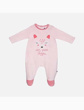 Grenouillère IRENA VELOURS RASE PONT DOS BEBE