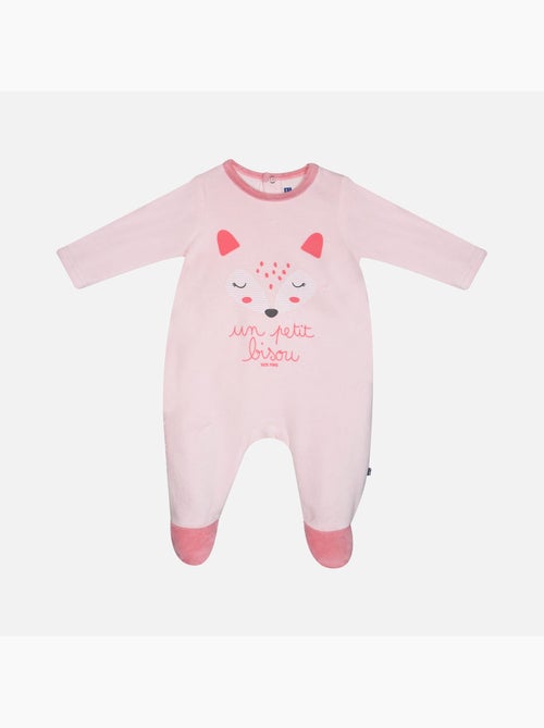 Grenouillère IRENA VELOURS RASE PONT DOS BEBE - Kiabi