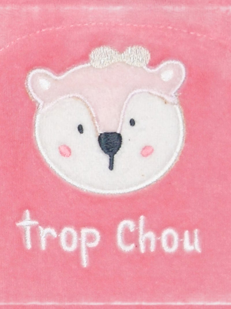 Grenouillère IRINA VELOURS RASE OUVERTURE DEVANT NAISSANCE Rose - Kiabi