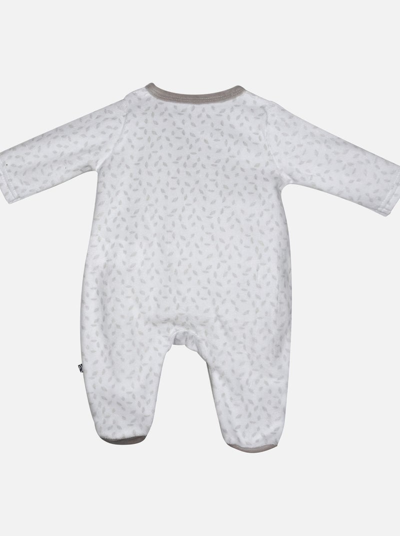 Grenouillère IRWIN VELOURS RASE OUVERTURE DEVANT NAISSANCE Gris - Kiabi