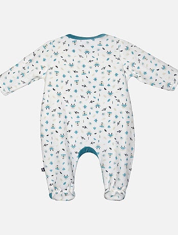 Grenouillère ISAAC VELOURS RASE OUVERTURE DEVANT NAISSANCE