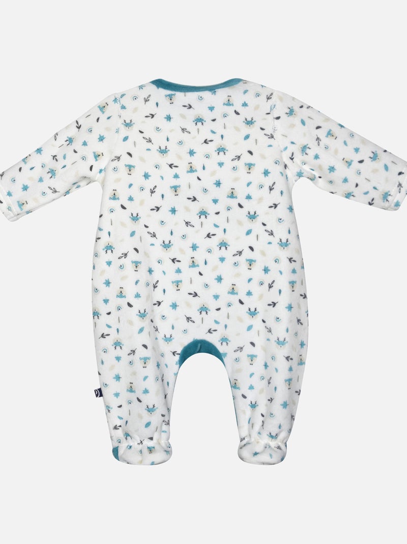 Grenouillère ISAAC VELOURS RASE OUVERTURE DEVANT NAISSANCE Vert - Kiabi