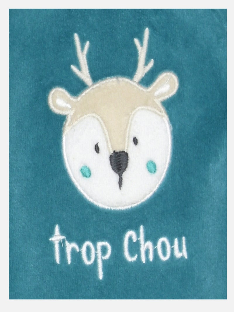 Grenouillère ISAAC VELOURS RASE OUVERTURE DEVANT NAISSANCE Vert - Kiabi