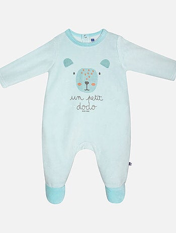 Grenouillère ISAMBERT VELOURS RASE PONT DOS BEBE