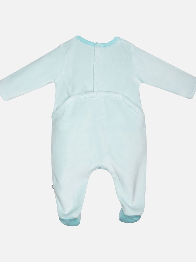 Grenouillère ISAMBERT VELOURS RASE PONT DOS BEBE Bleu - Kiabi