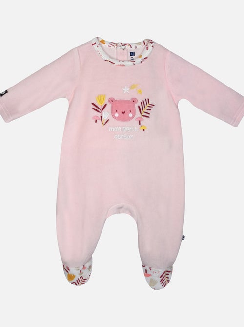 Grenouillère ISAORA VELOURS RASE PONT DOS BEBE - Kiabi