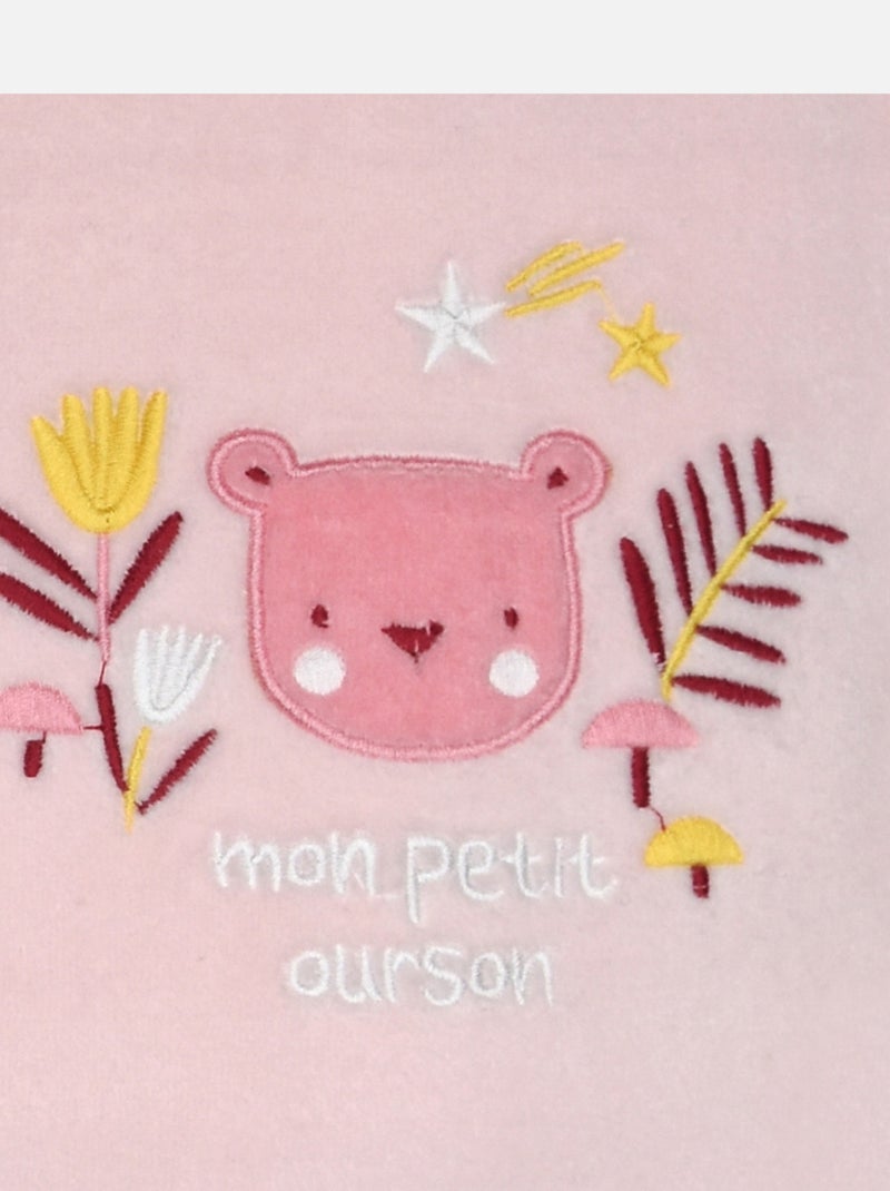 Grenouillère ISAORA VELOURS RASE PONT DOS BEBE Rose - Kiabi