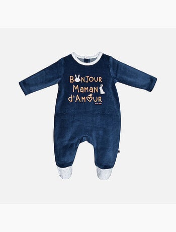 Grenouillère ISIDORO VELOURS RASE PONT DOS BEBE