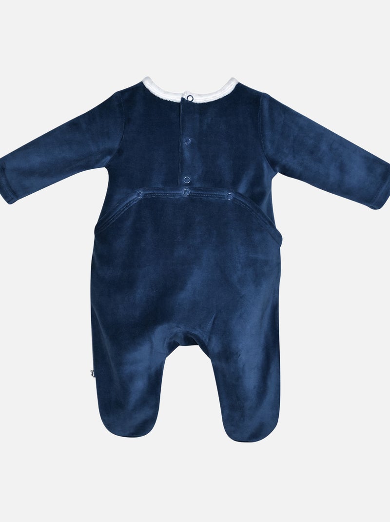 Grenouillère ISIDORO VELOURS RASE PONT DOS BEBE Bleu - Kiabi