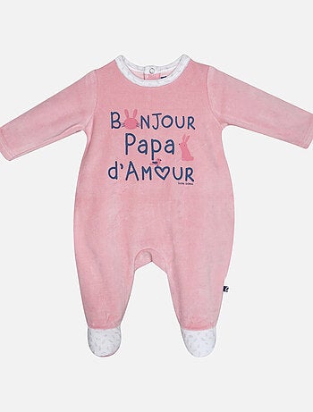 Grenouillère ISMAELLA VELOURS RASE PONT DOS BEBE