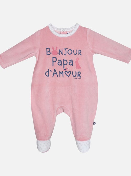 Grenouillère ISMAELLA VELOURS RASE PONT DOS BEBE - Kiabi