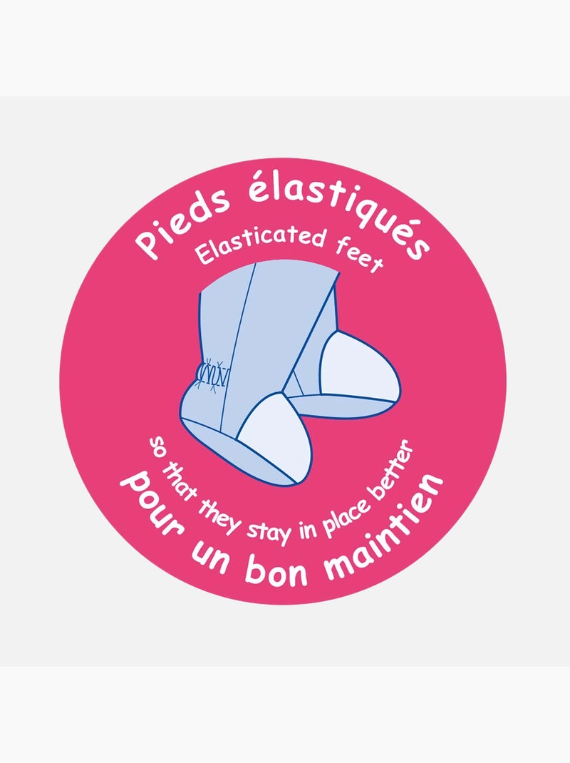 Grenouillère IVON VELOURS RASE PONT DOS BEBE Bleu - Kiabi