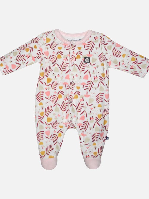 Grenouillère IZIA VELOURS RASE OUVERTURE DEVANT NAISSANCE - Kiabi