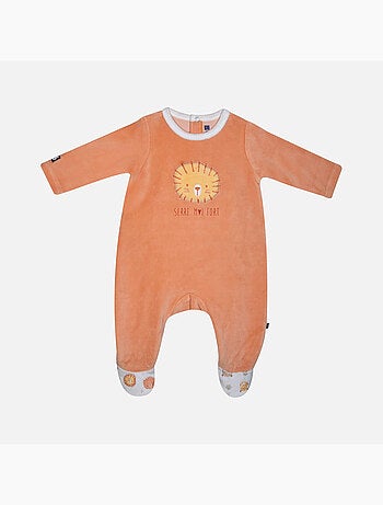 Grenouillère LALO VELOURS RASE PONT DOS BEBE