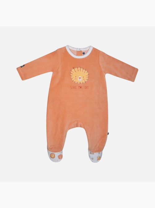 Grenouillère LALO VELOURS RASE PONT DOS BEBE - Kiabi