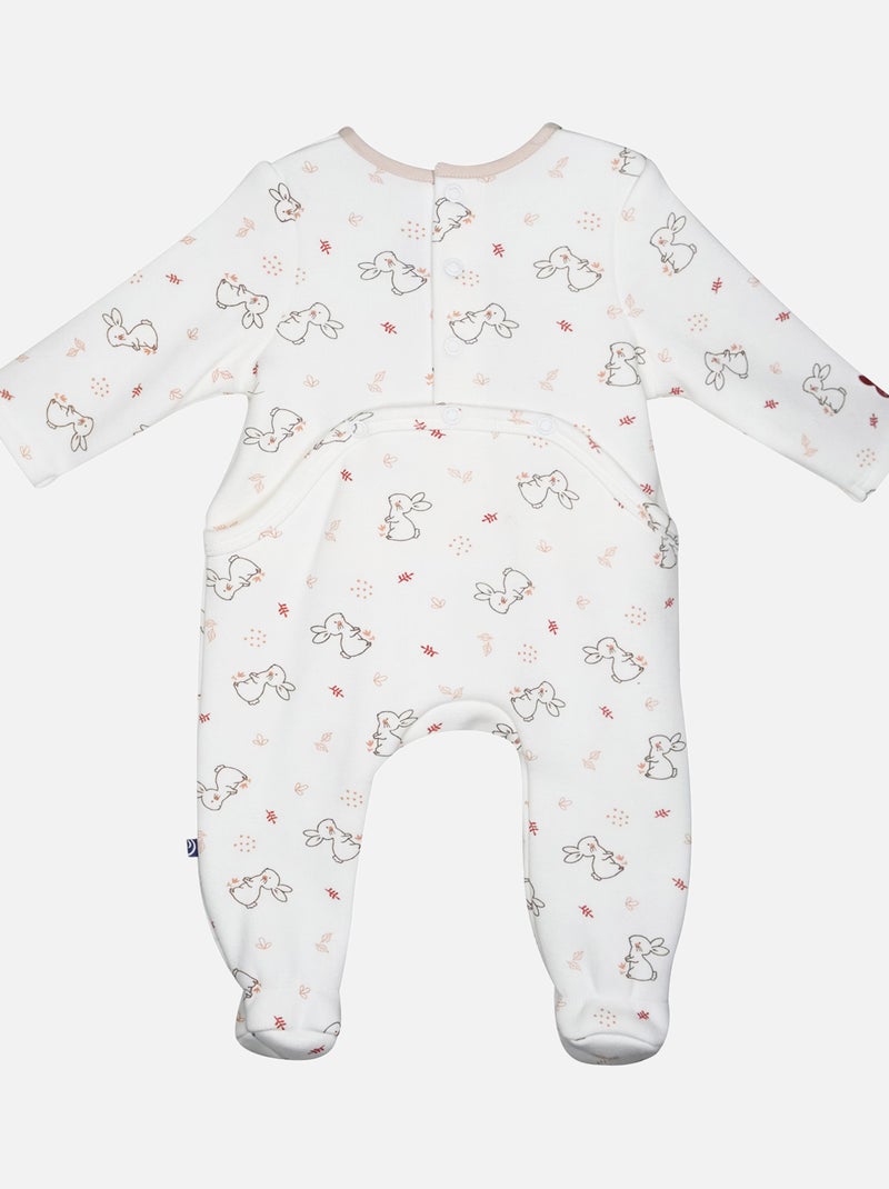Grenouillère LAMRI MOLLETON PONT DOS BEBE Blanc - Kiabi