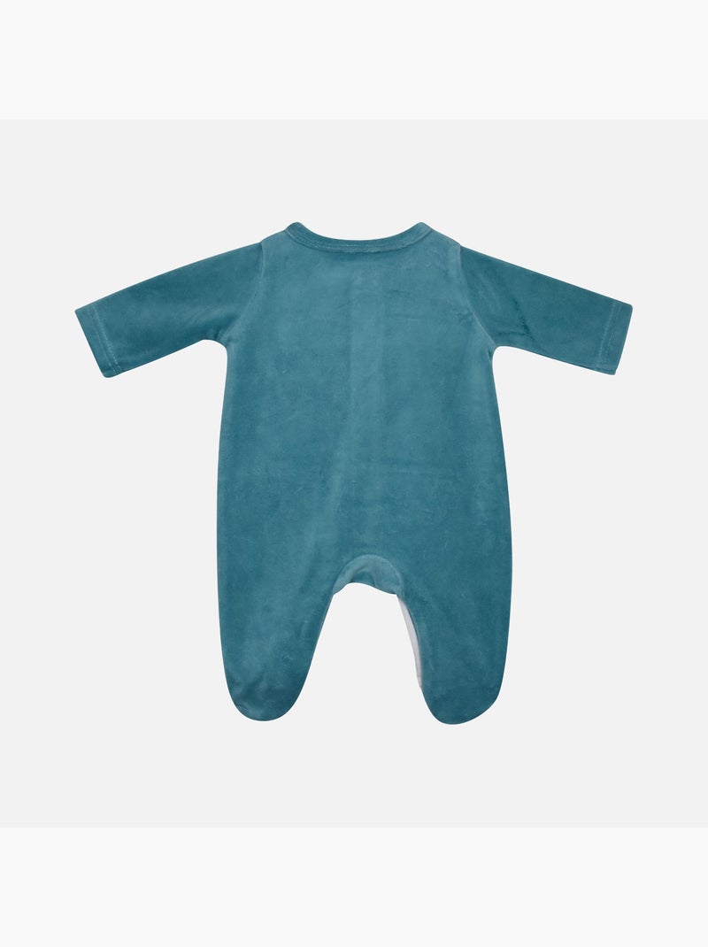 Grenouillère LANDON VELOURS RASE OUVERTURE DEVANT NAISSANCE Vert - Kiabi