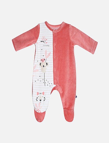 Grenouillère LEONELA VELOURS RASE OUVERTURE DEVANT NAISSANCE