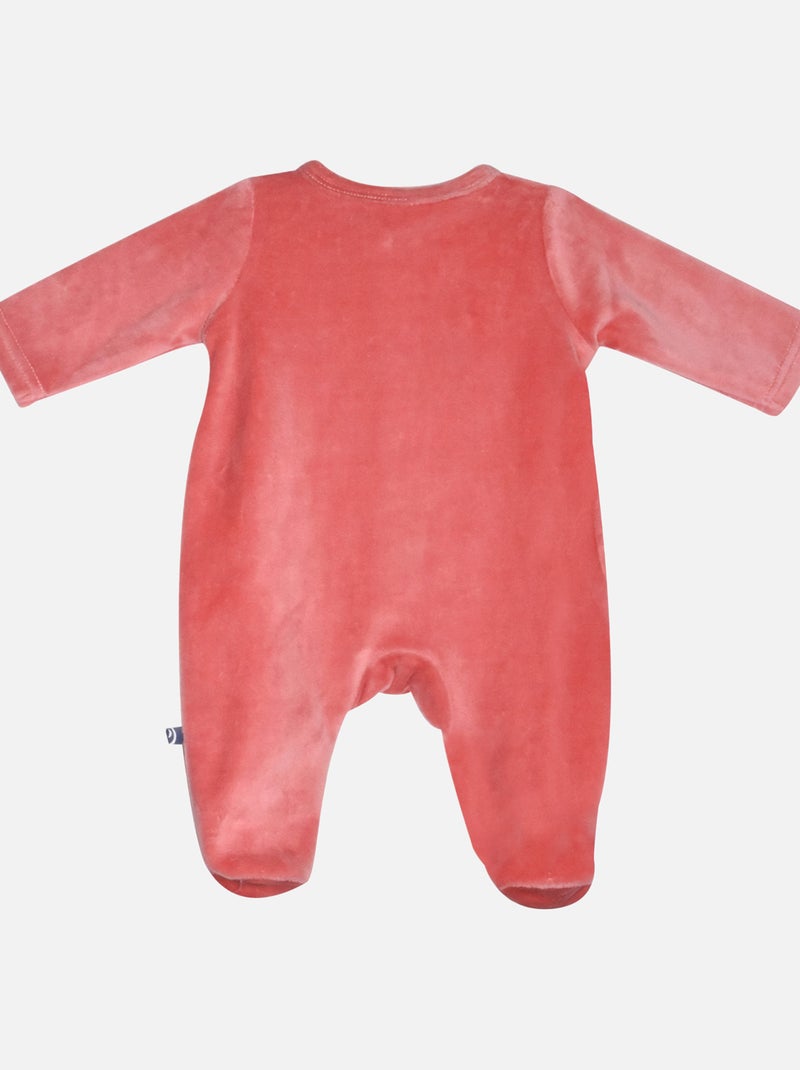 Grenouillère LEONELA VELOURS RASE OUVERTURE DEVANT NAISSANCE Rose - Kiabi