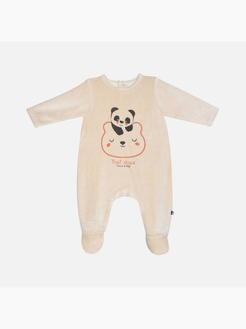 Grenouillère LERY VELOURS RASE PONT DOS BEBE - Kiabi
