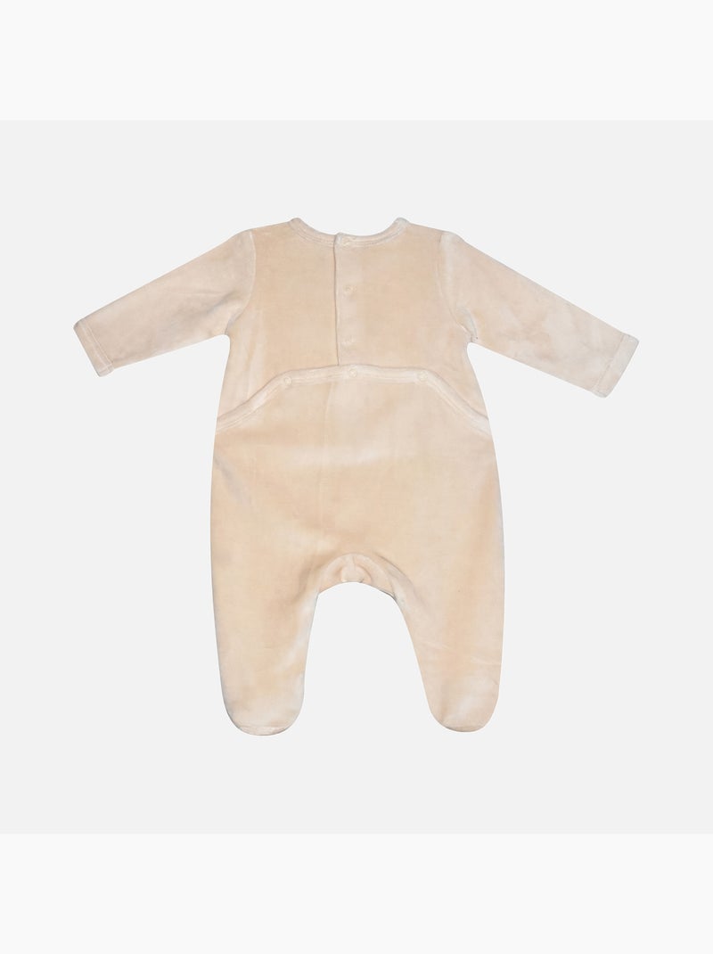 Grenouillère LERY VELOURS RASE PONT DOS BEBE Beige - Kiabi